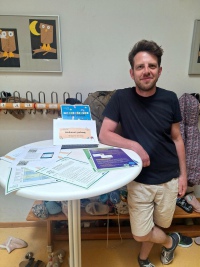 Infostand zur Medienerziehung während der Ausstellung
